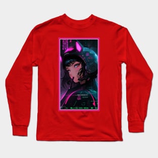 Anime Race Girl | Special Anime Artwork | Pink Red Black Blue Chibi Manga Anime Art Long Sleeve T-Shirt